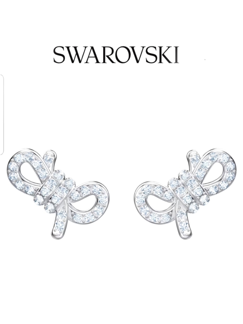 AUTHENTIC Swarovski Lifelong Bow Stud Earrings Like NEW